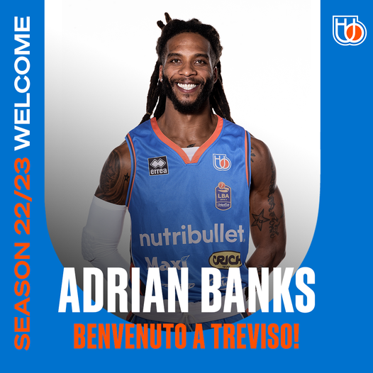 Adrian Banks della NutriBullet Treviso è l’MVP della 19^ giornata