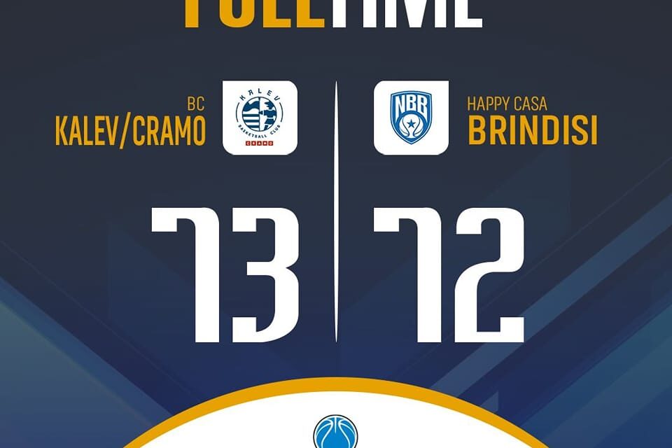 Brindisi dice addio alla Fiba Europe Cup, sconfitta esterna contro il Kalev/Cramo