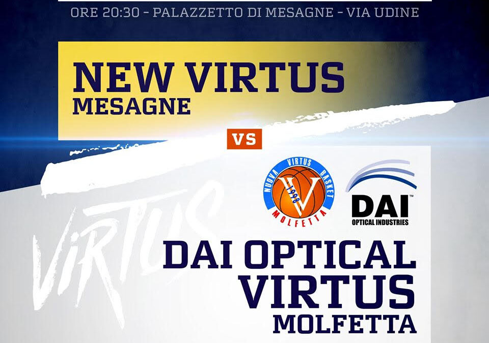 Virtus Molfetta, domenica sera in trasferta a Mesagne