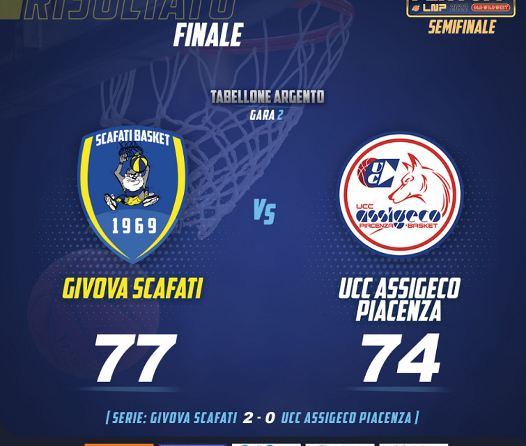 Scafati soffre ma batte ancora Piacenza, che viene sconfitta 77-74