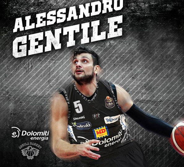 L’Aquila Basket Trento ufficializza l’arrivo di Alessandro Gentile