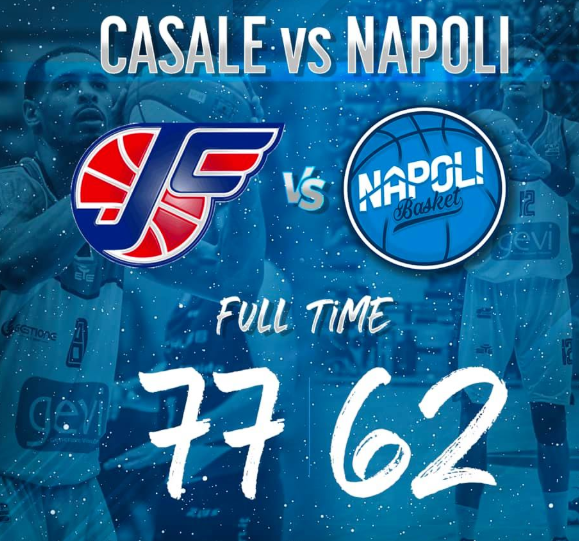 Il Napoli Basket cade a Casale Monferrato (77-62) e perde Roderick. Sacripanti: “Bene per 20′, poi non abbiamo retto”