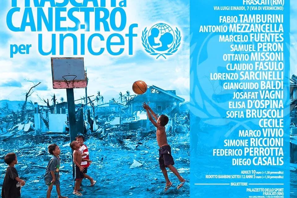 Club Basket Frascati, spettacolo per la sfida alla Nazionale Artisti organizzata con Unicef