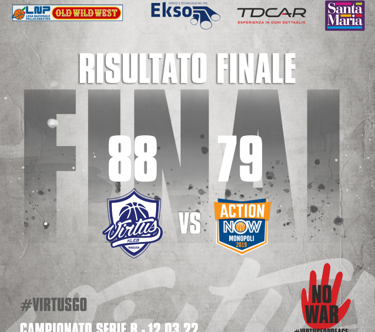 Serie B Girone D, la Virtus Kleb Ragusa supera Monopoli 88-79