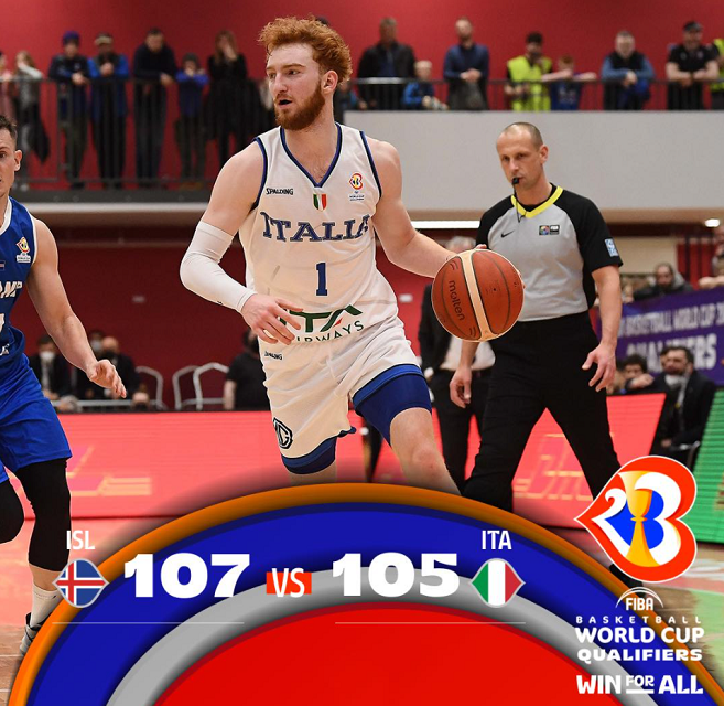 FIBA WCQ 2023, l’Italia cade in Islanda dopo due overtime (107-105)